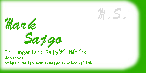 mark sajgo business card